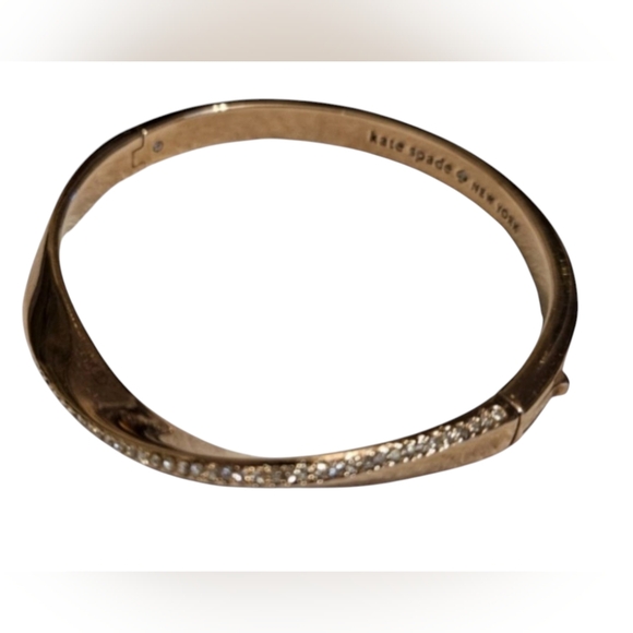 Kate Spade New York Gold Tone Twisted Bangle Crystals Bracelet - Picture 2 of 11